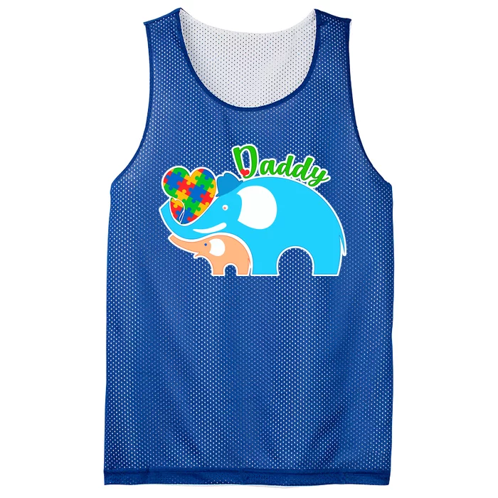 Autism Daddy Cute Elephant Mesh Reversible Basketball Jersey Tank