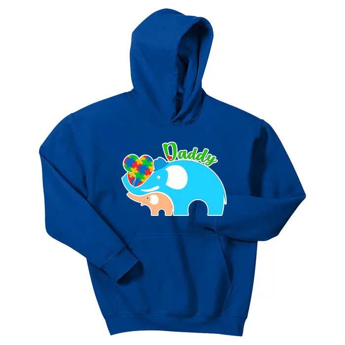 Autism Daddy Cute Elephant Kids Hoodie