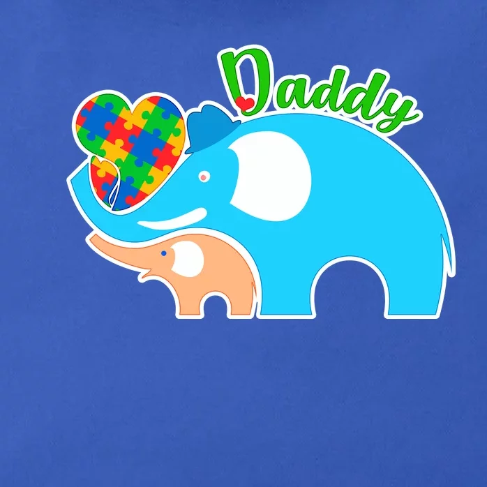 Autism Daddy Cute Elephant Zip Tote Bag