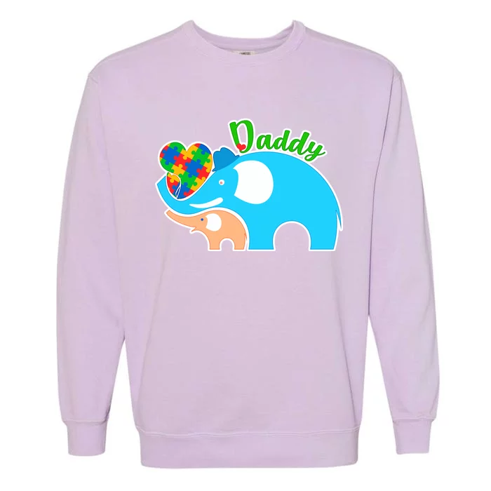 Autism Daddy Cute Elephant Garment-Dyed Sweatshirt