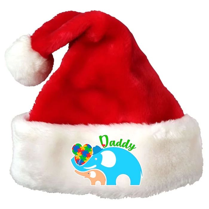 Autism Daddy Cute Elephant Premium Christmas Santa Hat