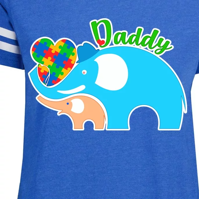 Autism Daddy Cute Elephant Enza Ladies Jersey Football T-Shirt