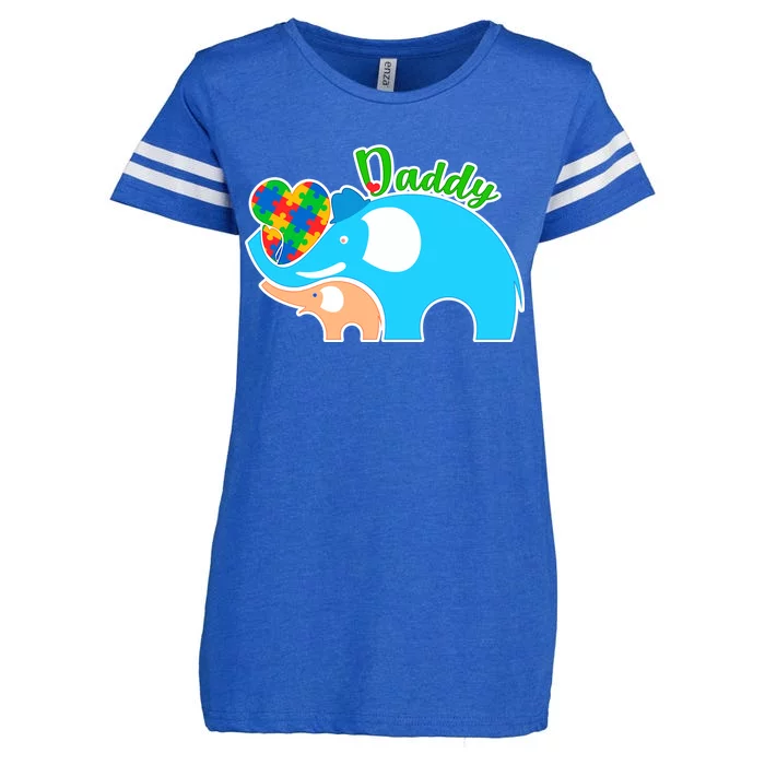 Autism Daddy Cute Elephant Enza Ladies Jersey Football T-Shirt