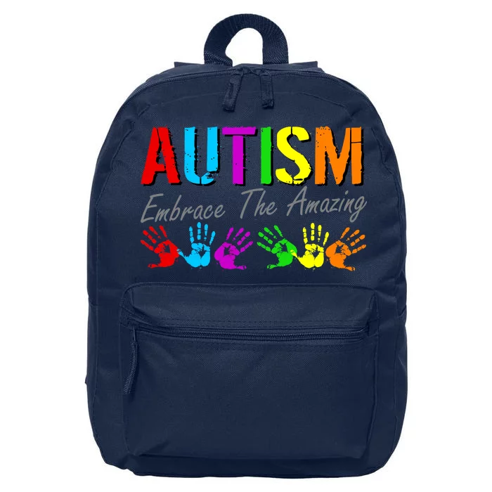 Autism Embrace The Amazing 16 in Basic Backpack