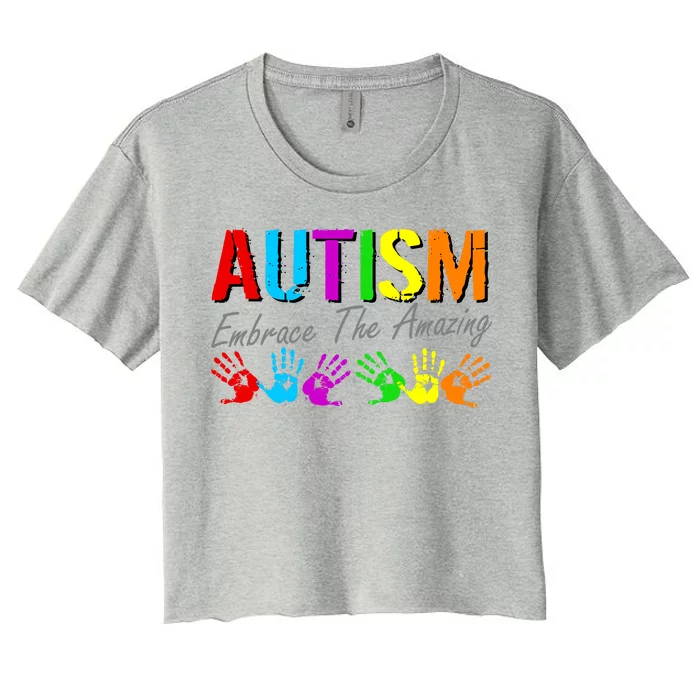 Autism Embrace The Amazing Women's Crop Top Tee