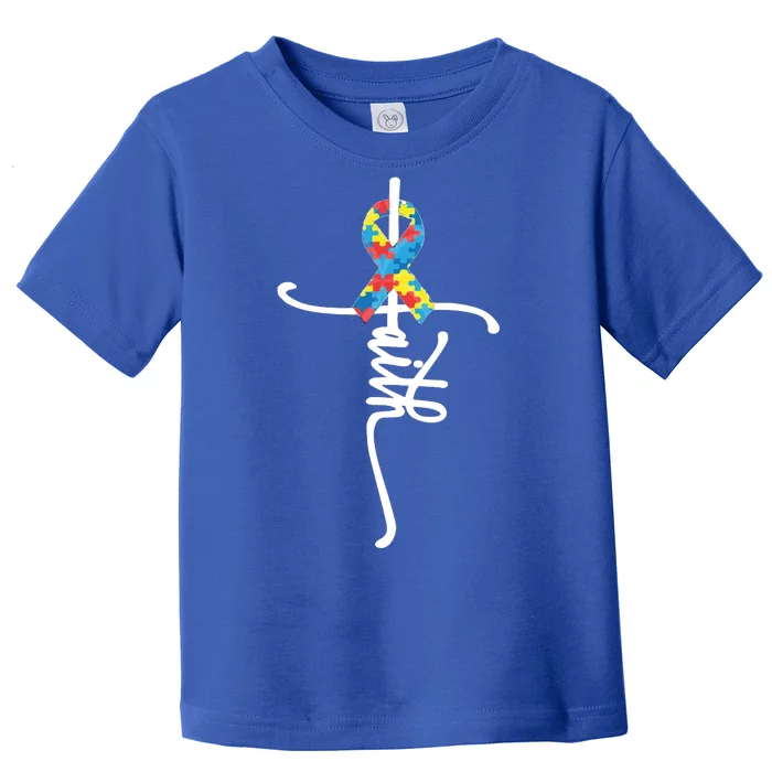 Autism Faith Puzzle Ribbon Toddler T-Shirt