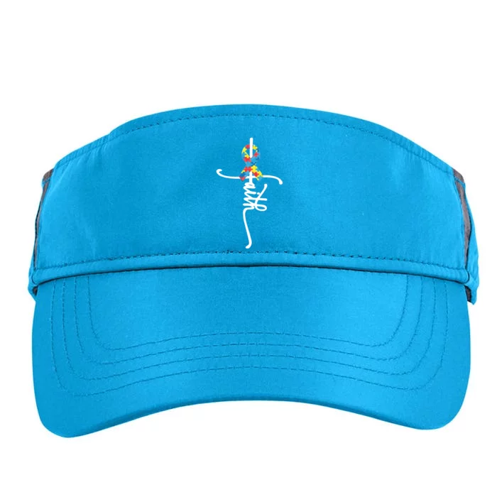 Autism Faith Puzzle Ribbon Adult Drive Performance Visor