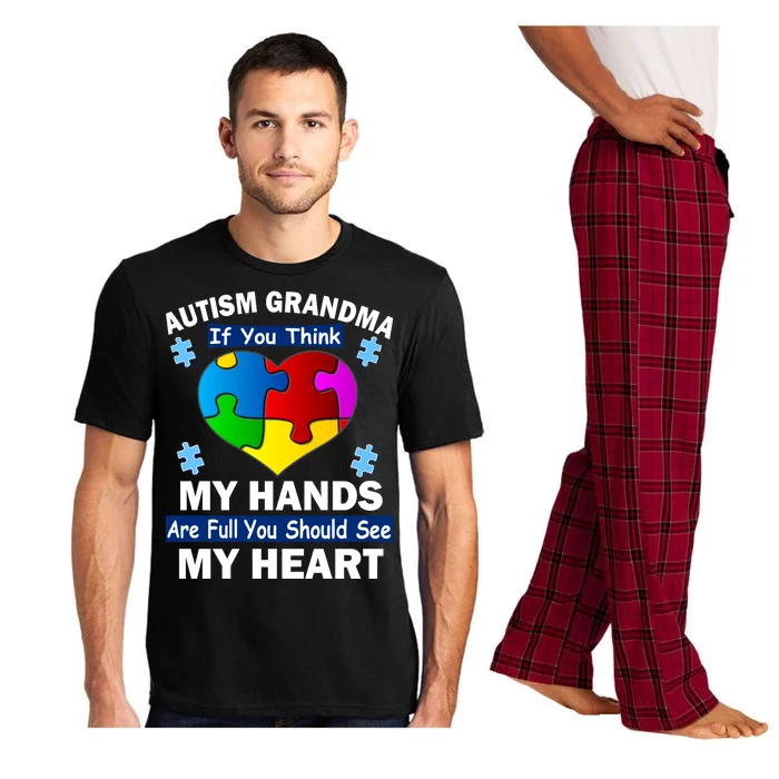 Autism Grandma My Hands Are Full You Should See My Heart Pajama Set