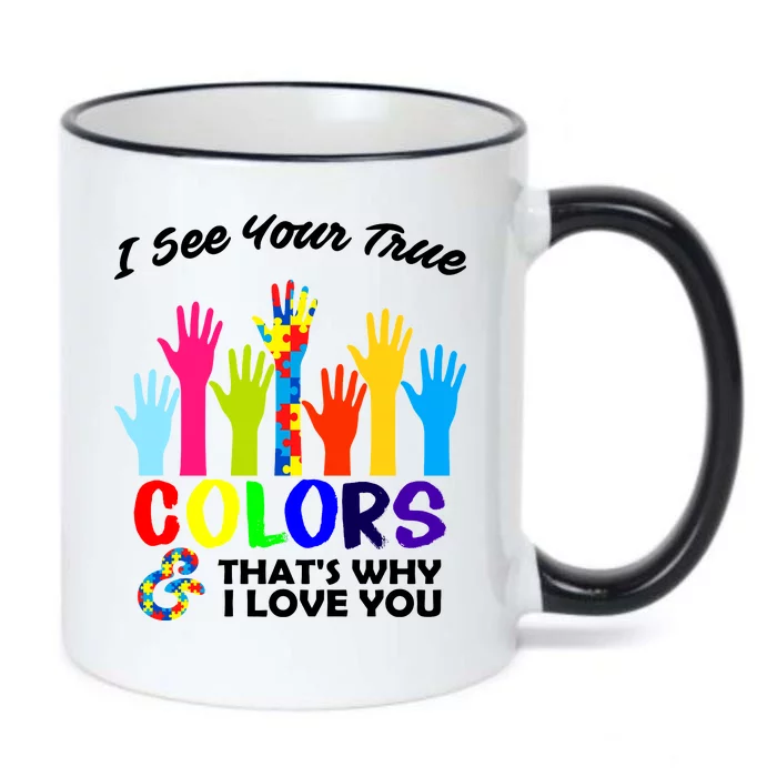 Autism Hand Of Puzzles See Your True Colors Black Color Changing Mug