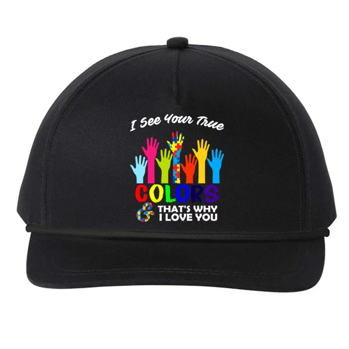 Autism Hand Of Puzzles See Your True Colors Snapback Five-Panel Rope Hat