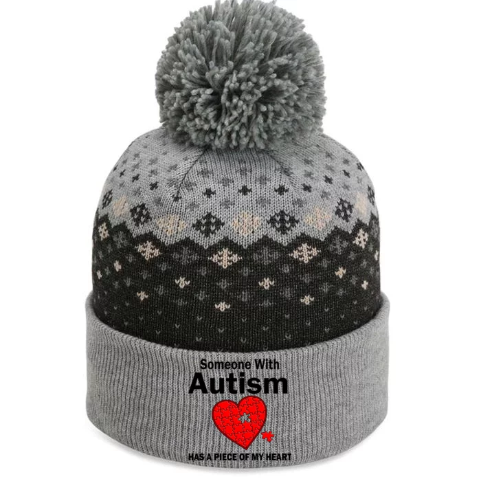 Autism Has A Piece Of My Heart The Baniff Cuffed Pom Beanie