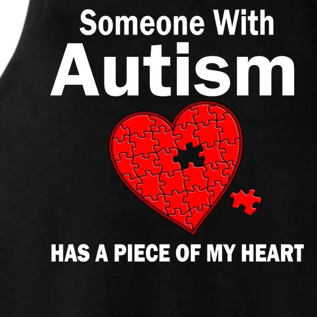 Autism Has A Piece Of My Heart Ladies Tri-Blend Wicking Tank