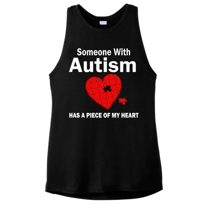 Autism Has A Piece Of My Heart Ladies Tri-Blend Wicking Tank