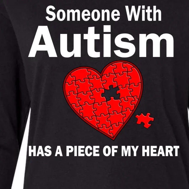 Autism Has A Piece Of My Heart Womens Cotton Relaxed Long Sleeve T-Shirt