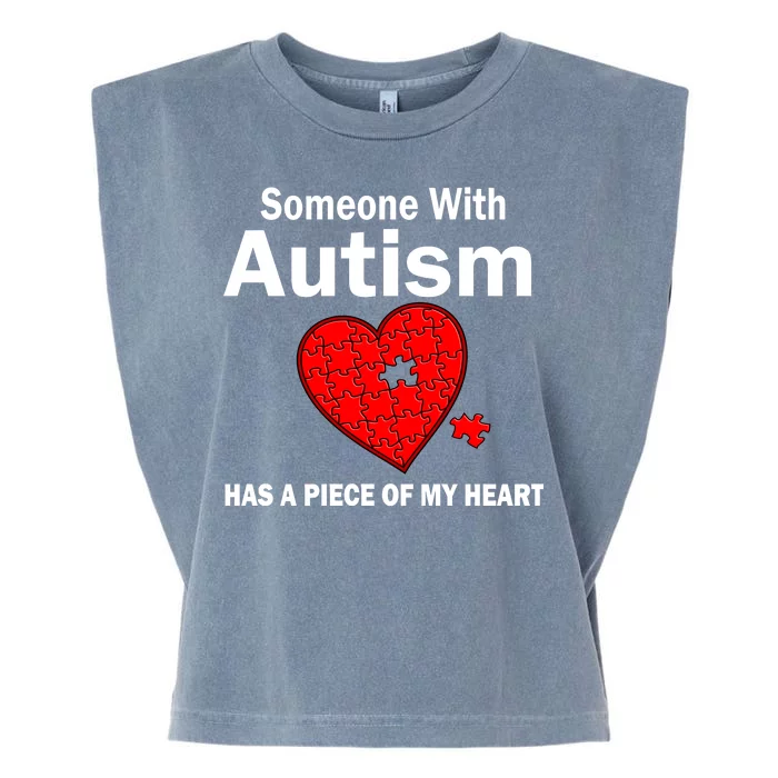 Autism Has A Piece Of My Heart Garment-Dyed Women's Muscle Tee