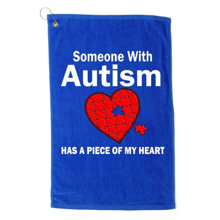 Autism Has A Piece Of My Heart Platinum Collection Golf Towel