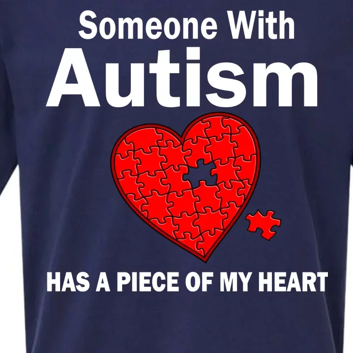 Autism Has A Piece Of My Heart Sueded Cloud Jersey T-Shirt