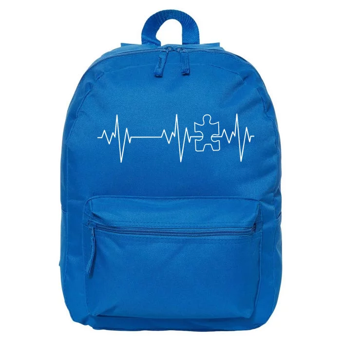 Autism Heartbeat Pulse Puzzle 16 in Basic Backpack