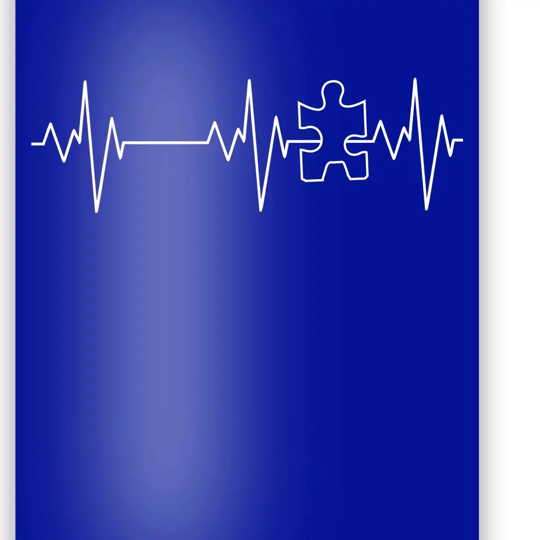 Autism Heartbeat Pulse Puzzle Poster