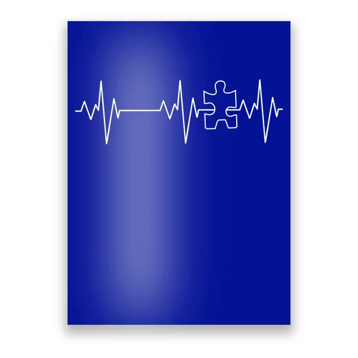 Autism Heartbeat Pulse Puzzle Poster