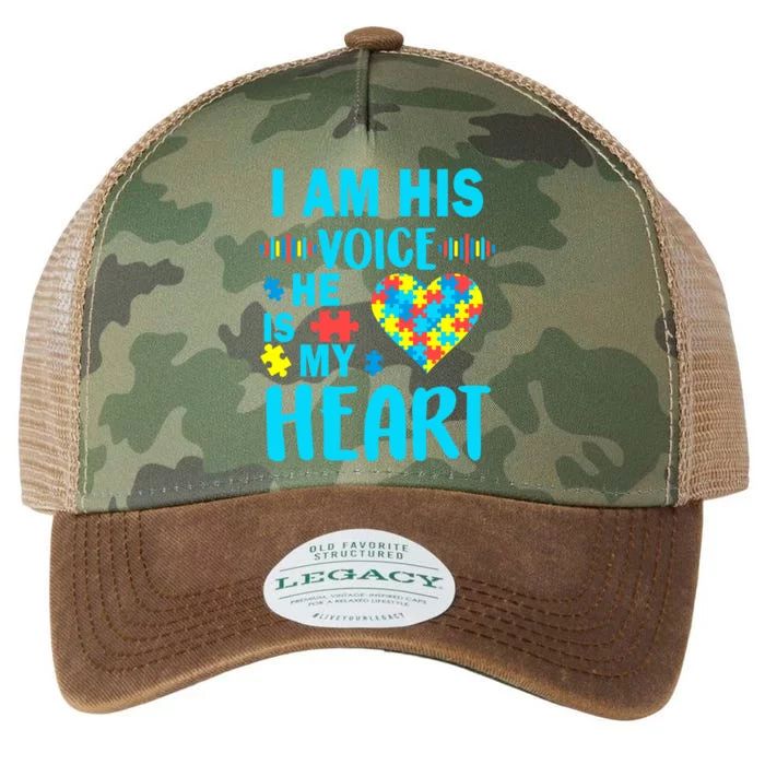 Autism I Am His Voice He Is My Heart Legacy Tie Dye Trucker Hat