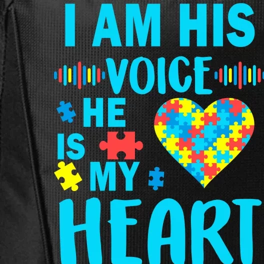 Autism I Am His Voice He Is My Heart City Backpack