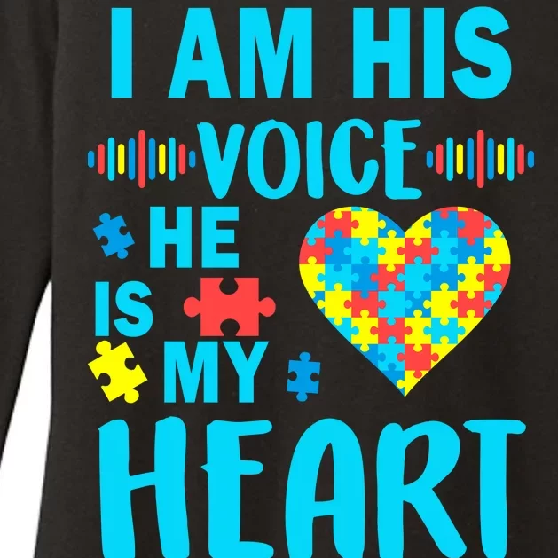 Autism I Am His Voice He Is My Heart Womens CVC Long Sleeve Shirt