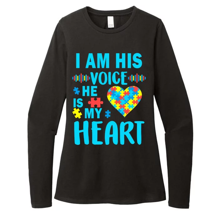 Autism I Am His Voice He Is My Heart Womens CVC Long Sleeve Shirt