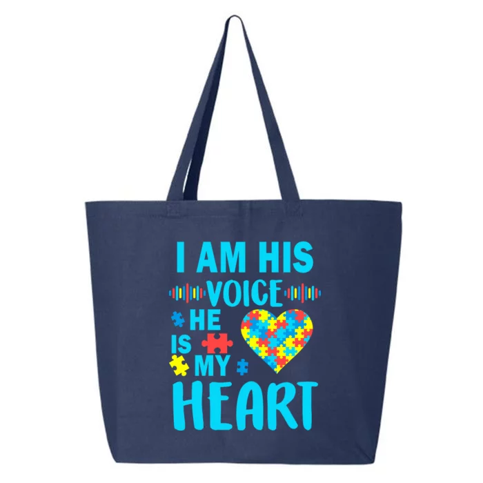 Autism I Am His Voice He Is My Heart 25L Jumbo Tote