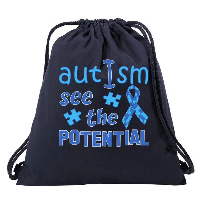 Autism I See The Potential Drawstring Bag