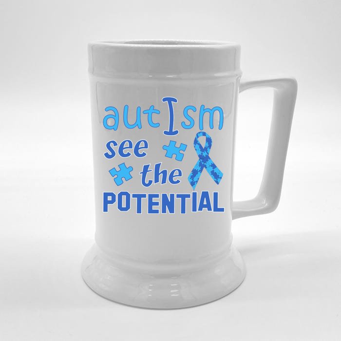 Autism I See The Potential Front & Back Beer Stein