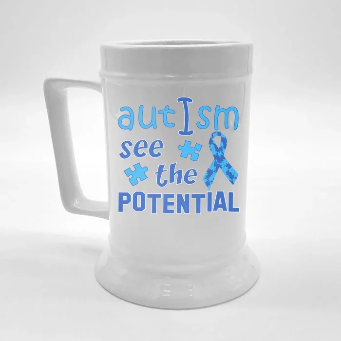 Autism I See The Potential Front & Back Beer Stein