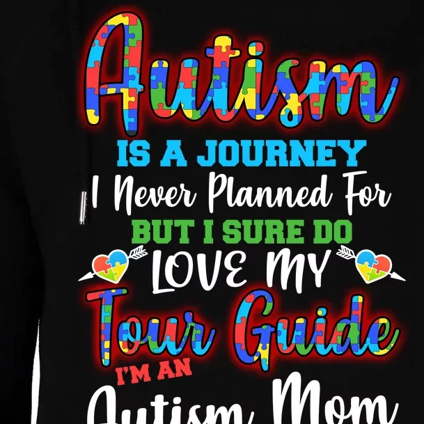 Autism Is A Journey Womens Funnel Neck Pullover Hood