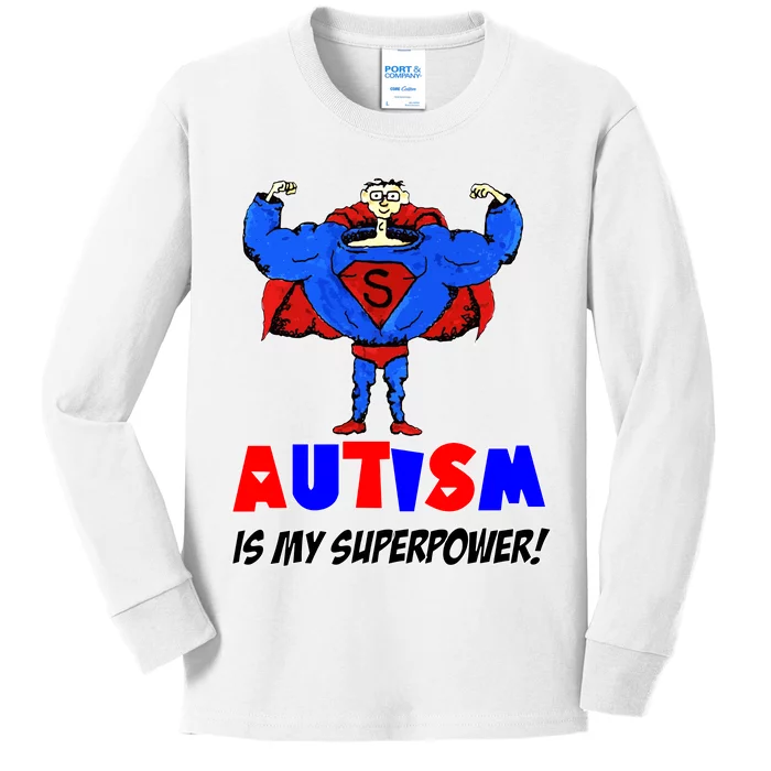 Autism Is My Super Power Kids Long Sleeve Shirt