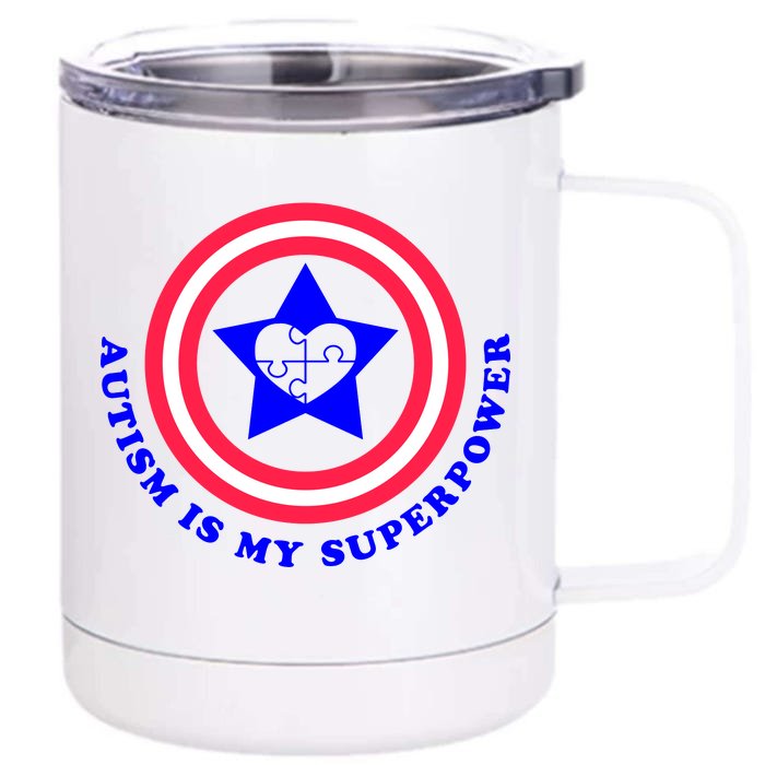 Autism Is My SuperPower Front & Back 12oz Stainless Steel Tumbler Cup