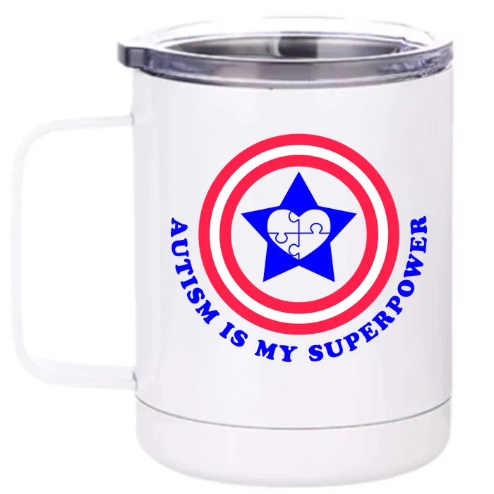 Autism Is My SuperPower Front & Back 12oz Stainless Steel Tumbler Cup