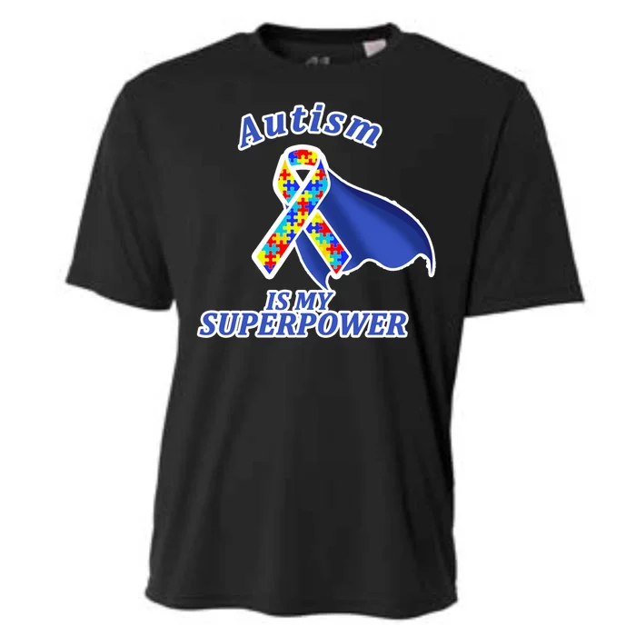 Autism Is My Superpower Super Hero Cape Cooling Performance Crew T-Shirt