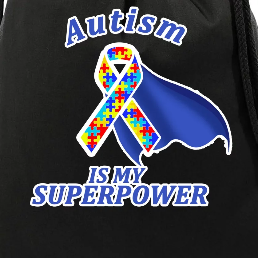 Autism Is My Superpower Super Hero Cape Drawstring Bag