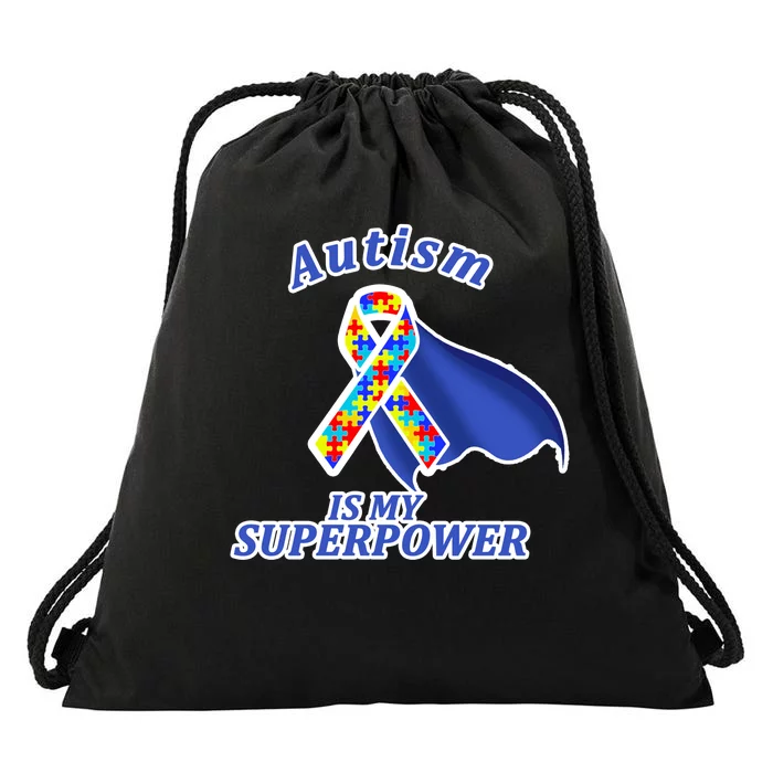 Autism Is My Superpower Super Hero Cape Drawstring Bag