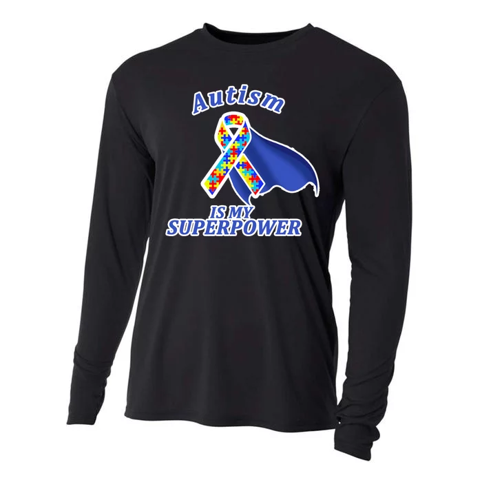 Autism Is My Superpower Super Hero Cape Cooling Performance Long Sleeve Crew