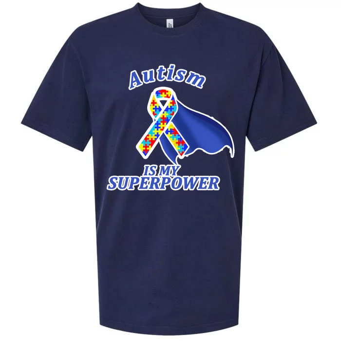 Autism Is My Superpower Super Hero Cape Sueded Cloud Jersey T-Shirt