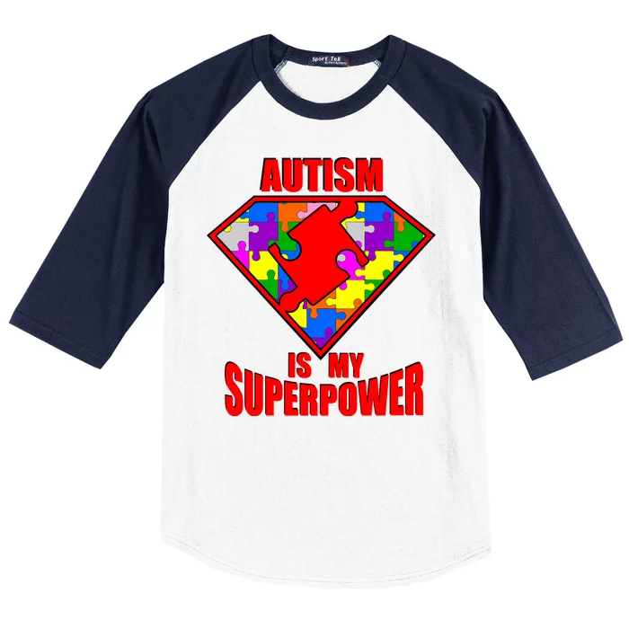 Autism Is My Superpower Superheo Baseball Sleeve Shirt