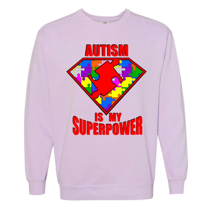 Autism Is My Superpower Superheo Garment-Dyed Sweatshirt