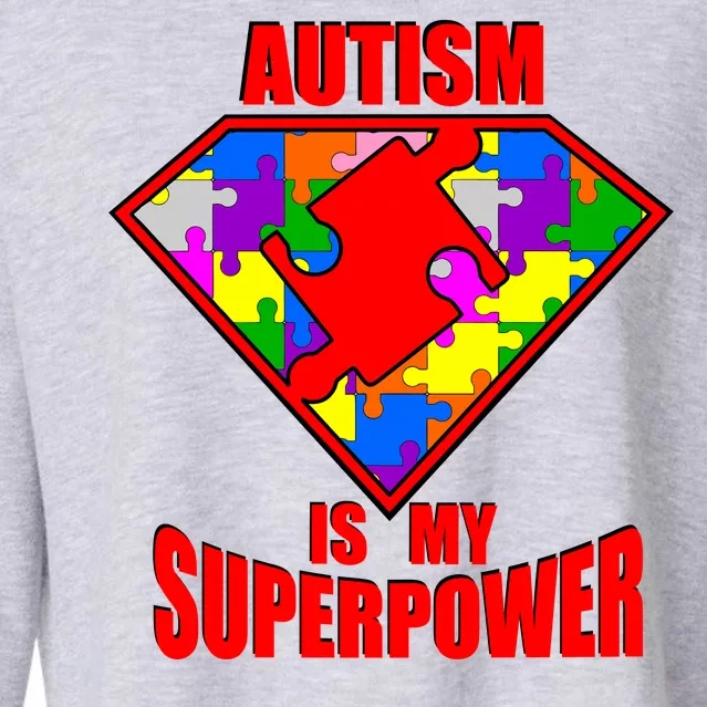 Autism Is My Superpower Superheo Cropped Pullover Crew