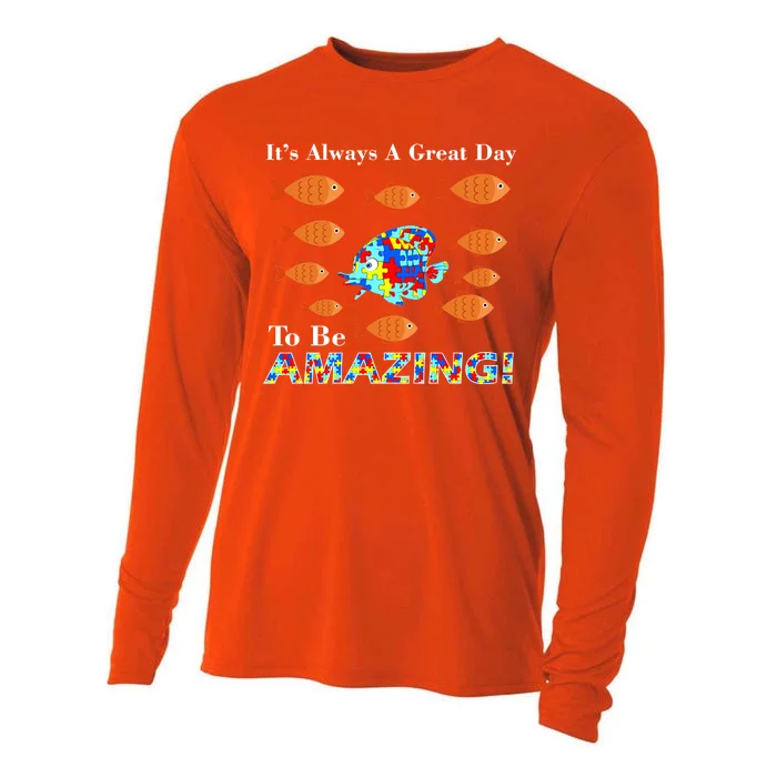 Autism It's Always A Great Day To Be Amazing Cooling Performance Long Sleeve Crew