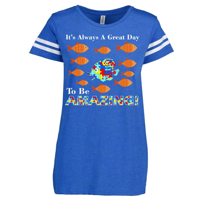 Autism It's Always A Great Day To Be Amazing Enza Ladies Jersey Football T-Shirt