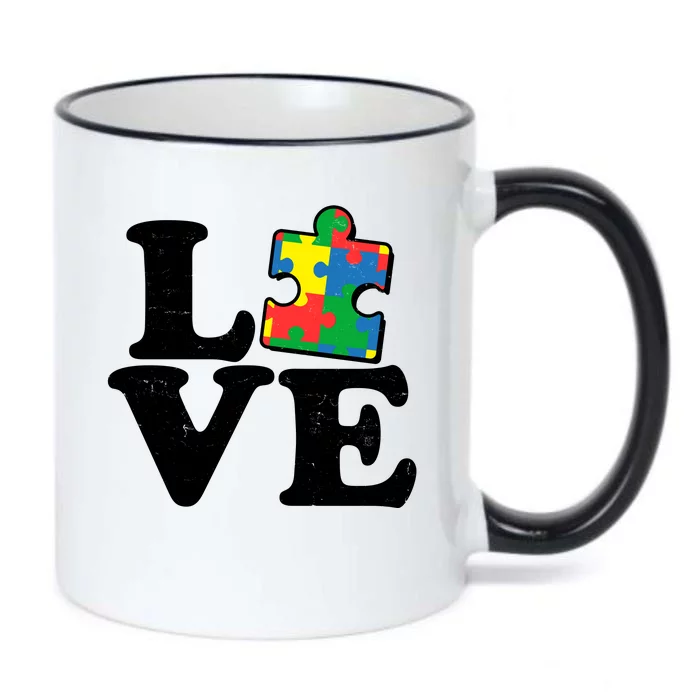 Autism Love Puzzle Piece Black Color Changing Mug