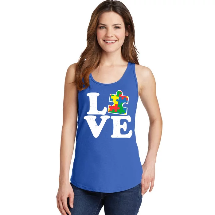 Autism Love Puzzle Piece Ladies Essential Tank