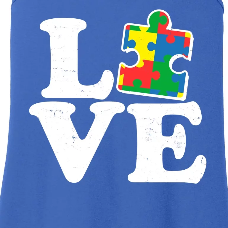 Autism Love Puzzle Piece Ladies Essential Tank