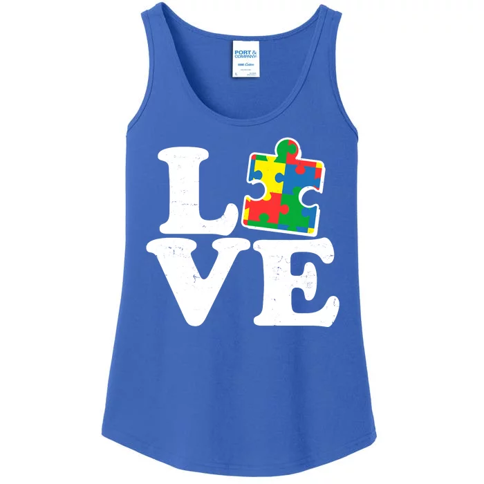 Autism Love Puzzle Piece Ladies Essential Tank